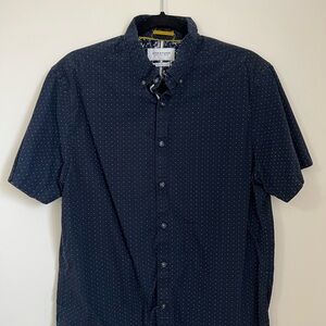 Denim & Flower Dark Blue Polka Dot Men's Shirt